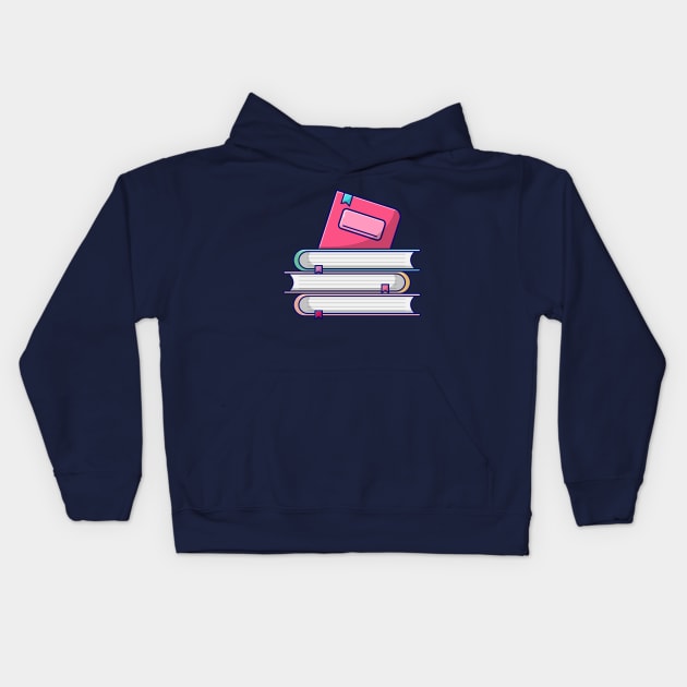 Pile of Books Kids Hoodie by KH Studio